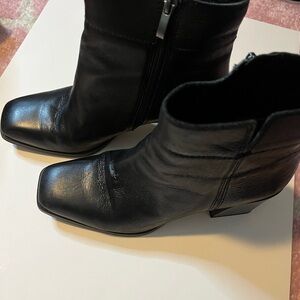 Elegant Black Leather Ankle Boots